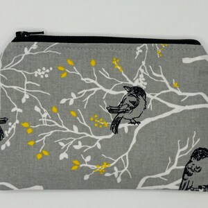 Monedero de tela con forma de pájaro, monedero, monedero pequeño con cremallera, funda para gadgets, funda para pasaporte, funda para accesorios, pájaro negro, pájaros cantores