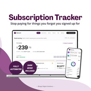 Abonnementstracker | Expense Tracker & Bill Organizer | Privé maandbudgettool | Digitale download