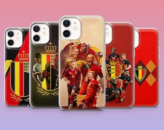 Cover per telefono Belgio Calcio Coppa del Mondo Cover per iPhone 17Pro, 16, 15, 14, 13, 12, Samsung S26, S25, S24, S23Fe, A16, A56, Pixel 10, 9Pro