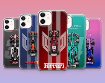 Cover per telefono Formula 1 Auto F1 Cover per iPhone 17Pro, 16, 15, 14, 13, 12, Samsung S26, S25, S24, S23Fe, A16, A56, Pixel 10, 9Pro