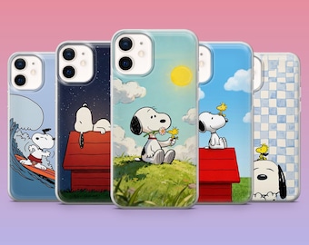 Snoopy Phone Case Adorable Cartoon  Cover for iPhone 17Pro, 16, 15, 14, 13, 12, Samsung S26, S25, S24, S23Fe, A16, A56, Pixel 10, 9Pro