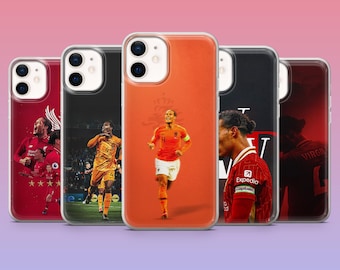 Virgil van Dijk Phone Case Football Soccer Cover for iPhone 17Pro,16, 15, 14, 13, 12, Samsung S26, S25, S24, S23Fe, A16, A56, Pixel 10, 9Pro