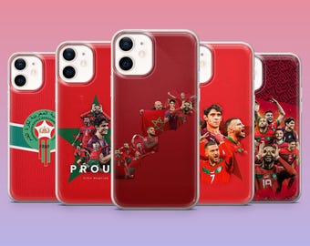 Moroco Phone Case Football Soccer WorldCup Cover for iPhone17Pro, 16, 15, 14, 13, 12, Samsung S26, S25, S24, S23Fe, A16, A56, Pixel 10, 9Pro
