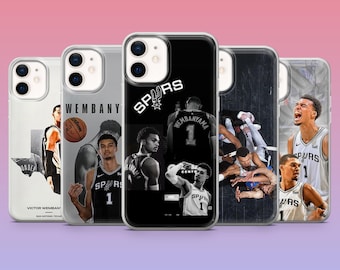 Custodia per telefono Wembanyama Basketball NBA Spurs, cover per iPhone 17 Pro, 16, 15, 14, 13, 12, Samsung S26, S25, S24, S23Fe, A16, A56, Pixel 10, 9 Pro