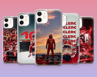 Cover per telefono Charles Leclerc Formula Racing per iPhone 17Pro, 16, 15, 14, 13, 12, Samsung S26, S25, S24, S23Fe, A16, A56, Pixel 10, 9Pro