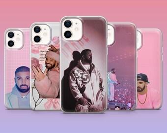 Cover per telefono rosa di Drake, tema rap e cultura musicale, compatibile con iPhone 17Pro, 16, 15, 14, 13, 12, Samsung S26, S25, S24, S23Fe, A16, A56, Pixel 10, 9Pro.