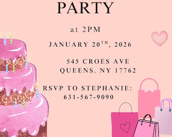 Birthday Party Invitation For Girl
