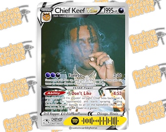 Chief Keef holographic Poke trading card merch Sosa glogang