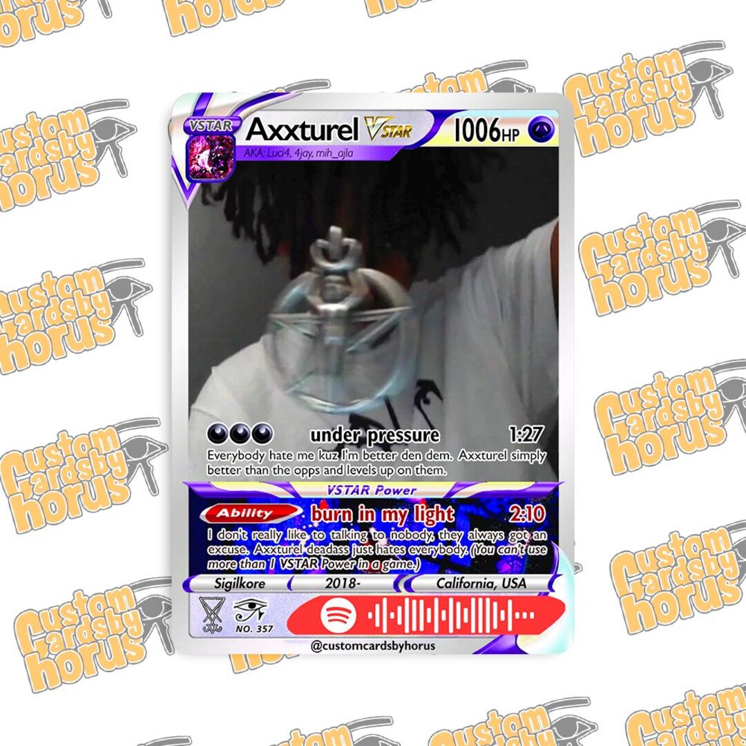 Axxturel Holographic Poke Trading Card Sigilkore Luci4 4jay - Etsy