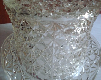 Top Hat Daisy and Button Wine Champagne Holder Clear Pressed Glass Fenton L G Wright L E Smith Free USA Shipping Included in Price