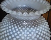 Rare Fenton French Opalescent Hobnail Gone With The Wind Glass Lampshade Top Free USA Shipping Insurance and Tracking Included in Price