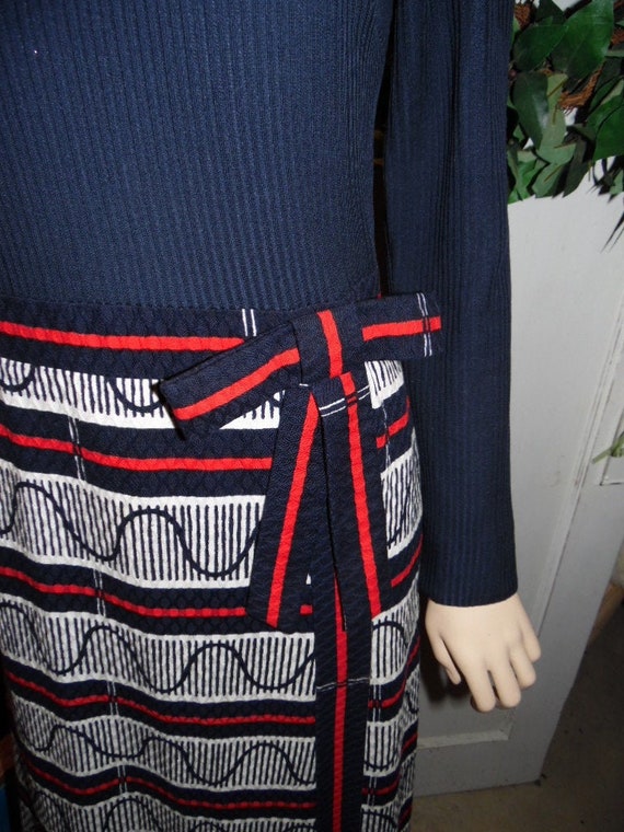 Vintage Red White Blue Long Dress by Parade New Yo