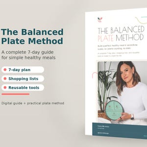 Guía del método del plato equilibrado / Plan de comidas saludables de 7 días con control de porciones (descarga digital)