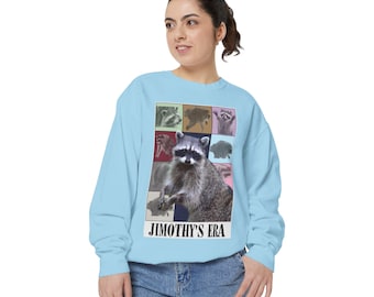 Pop Art Raccoon Jimothy's Era Sweatshirt | Retro Animal Collage
