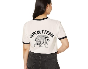 Cute But Feral Jimothy Raccoon T-Shirt | Ringer Tee, Illustration
