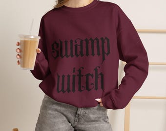 Blackout Logo Crewneck Sweatshirt | Minimal Gothic Script