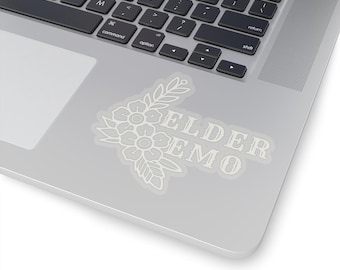 Elder Demo floral monogram Sticker | Kiss-Cut vinyl laptop decal