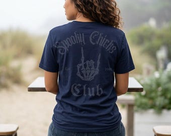 Spooky Chucks Club Tee | Skeleton Hand Graphic Pocket & Back Print