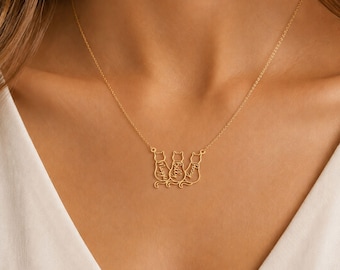 Dainty Cat Name Necklace, Cat Lover Necklace, Minimalist Necklace, Personalised Gifts, Cat Memorial Gift, Cat Lovers Gift, Mothers Day Gift
