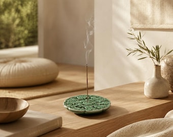 Porta incienso de cerámica celadón, quemador de incienso zen, porta incienso con diseño de nube, decoración para meditación, regalo para ceremonia del té, adorno para el hogar.