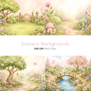 Fairy Garden clipart, Enchanted Forest kwekerij, Magical Fairy PNG bundel, aquarel fee, schattige tuindieren, commercieel gebruik, grillig afbeelding 10