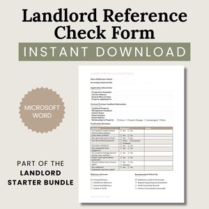 Pode incluir: Um Formulário de Verificação de Referência do Proprietário, parte do Landlord Starter Bundle, disponível para download instantâneo. O formulário inclui seções para informações de inscrição, detalhes do proprietário e perguntas de verificação.