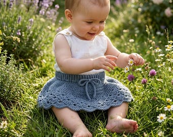 Baby Shell Lace Skirt Crochet Pattern (0-6 Months), PDF Tutorial