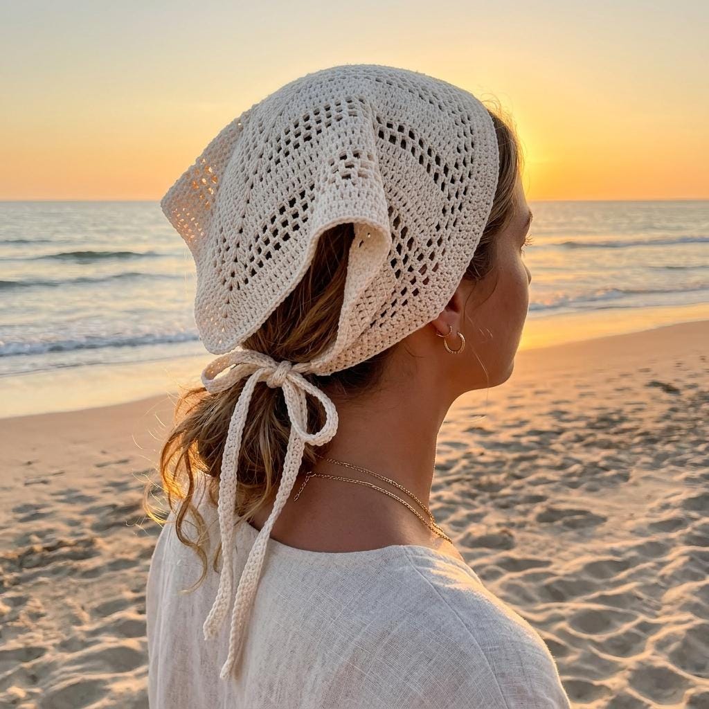 38 Head Scarf Crochet Patterns for Bandanas, Kerchiefs, and Stylish Wraps 36 Crochet Triangle Bandana