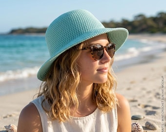 Crochet Wide Brim Sunhat Pattern, Intermediate Cotton Hat PDF (Child Adult Sizes)