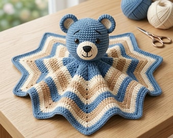 Crochet Bear Lovey Pattern, Star Blanket Security Toy Guide (Digital Download)