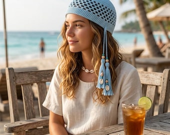 Crochet Diamond Mesh Hat Pattern, Cotton Beach Hat PDF, Summer Accessory Pattern, Crochet Ventilated Hat Pattern PDF, Open Mesh Sun Hat