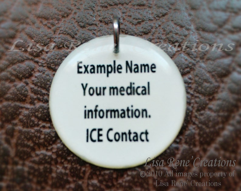 002 Butterfly Kisses Medical Id Charm Necklace