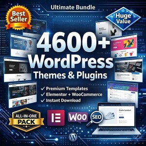 4600+ WordPress Themes & Plugins Bundle | Elementor Templates | WooCommerce Tools | SEO Plugins | Website Builder Kit