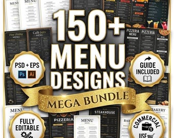 150+ Restaurant Menüvorlagen, Café, PSD, EPS (Sofortdownload)