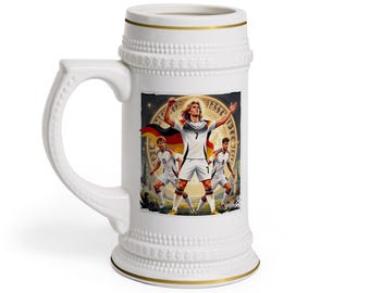 Epic Germany Ceramic Beer Stein — Retro Team Celebration Design