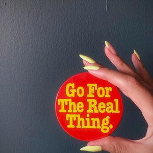 Vintage Collectible Coca Cola Pinback Button / Retro Coke Advertising / Large Coca Cola Pin / Vintage Typography