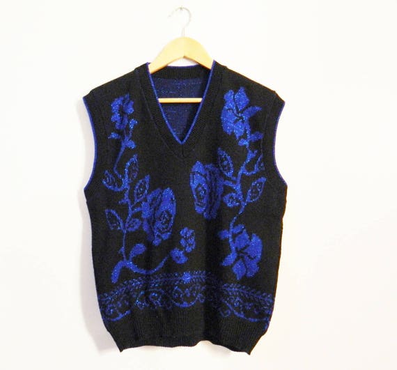 floral sweater vest