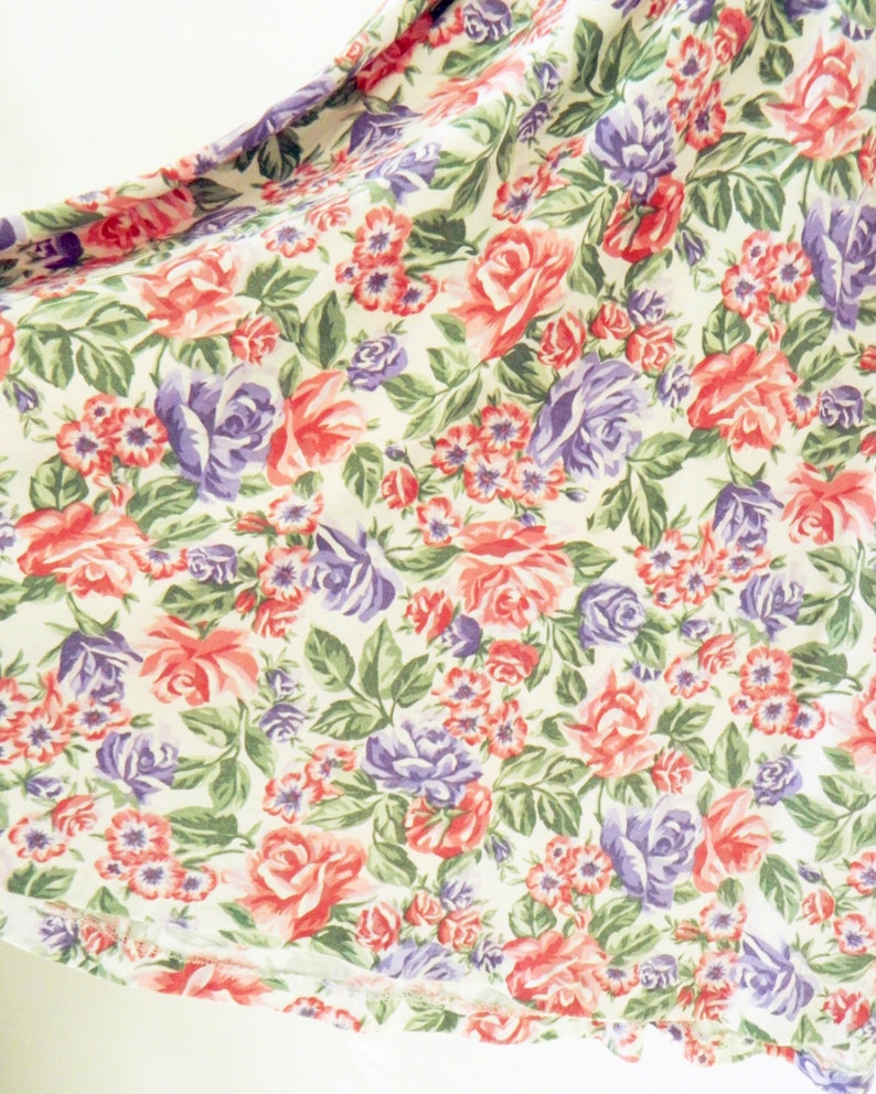 Secret Garden Floral Vintage Skirt / Pink and Purple Floral | Etsy