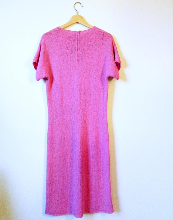 Vintage Radiant Orchid Knit Dress / Boho Knit Dre… - image 3