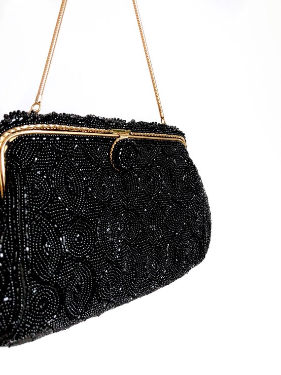 1950s Beaded Evening Bag / Mad Men Chic / Beaded H