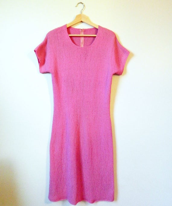 Vintage Radiant Orchid Knit Dress / Boho Knit Dres