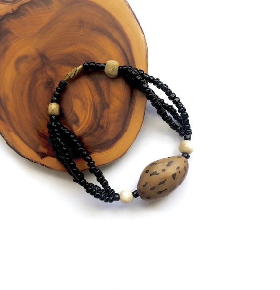 Bohemian Vintage Seed Bracelet / Boho Chic Jewelry