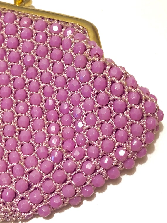 1950s Beaded Purse in Radiant Orchid / Vintage Coi