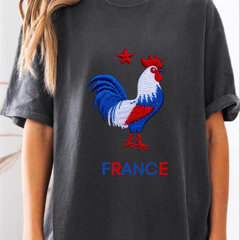 France Rooster Sports Jersey – Unisex Breathable Polyester Soccer T-Shirt image 2