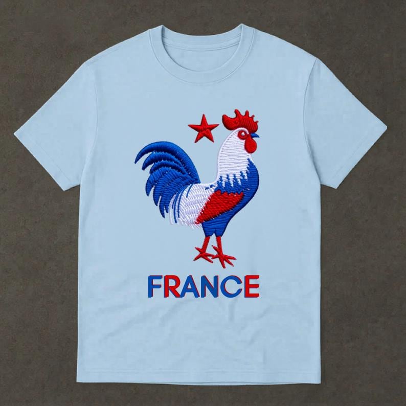France Rooster Sports Jersey – Unisex Breathable Polyester Soccer T-Shirt image 1