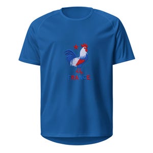 France Football Rooster Sports Jersey - Unisex Breathable Soccer T-Shirt, French Pride Athletic Tee, France Supporter Gear