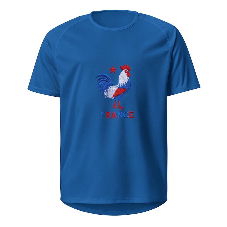 France Football Rooster Sports Jersey - Unisex Breathable Soccer T-Shirt, French Pride Athletic Tee, France Supporter Gear
