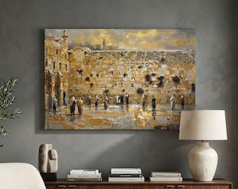 Western Wall Canvas Print, Jerusalem Wailing Wall Art, Jewish Prayer Decor, Holy Land Wall Art, Religious Home Decor, Israel Temple Print