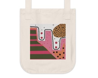 Modern Tote Bag, Organic Canvas Tote Bag, Artsy Casual Bag for Her, Shopping Grocery Bag, Beach Towel Picnic Bag, Organic Tote Bag Eclectic