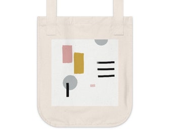 Minimalist Organic Canvas Tote Bag, Modern Organic Canvas Tote Bag, Tote Bag for Groceries, Picnic Bag Beach Bag, Casual Shoulder Bag, Gift